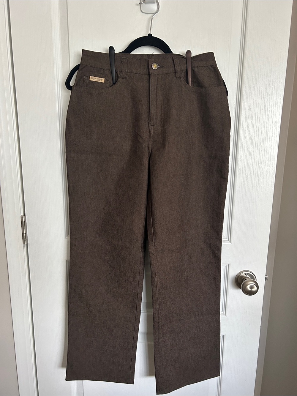 Simon Chang Women's Straight-Leg Jeans in Dark Brown